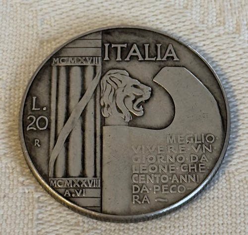 Moneta lire mussolini - moneta,