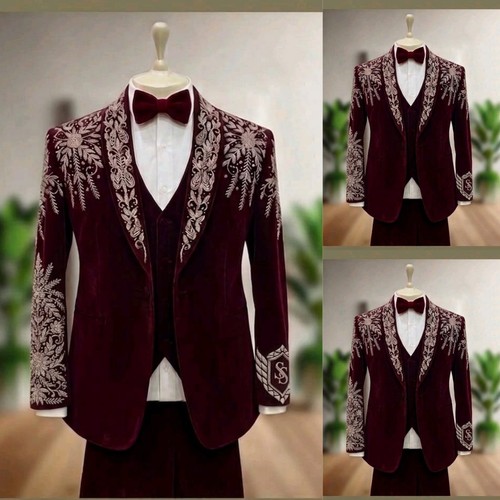 Tuta uomo velluto - rosso, oro