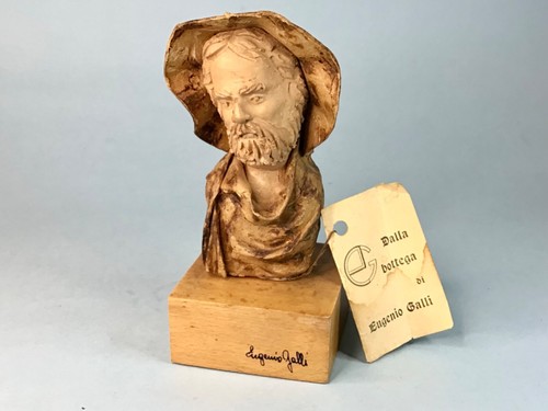 Eugenio galli busto - busto, legno