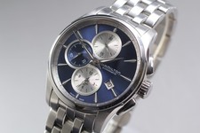 [Carta] Orologio da uomo Hamilton Jazzmaster H325961 quadrante blu cronografo...