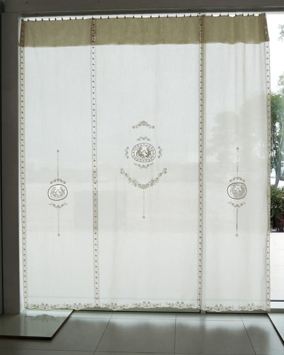Tenda ricamata misto - misto, lino