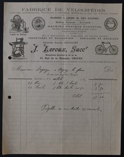 Fattura TROYES 1912 bici bici