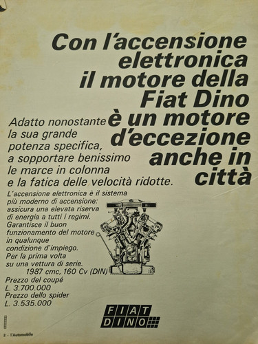 Fiat dino motore inizione - ad,