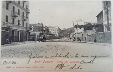 CARTOLINA SESTRI PONENTE LARGO VIA GARIBALDI GENOVA CARRETTO PAESAGGISTICA C1