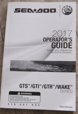 SEA DOO OPERATOR'S GUIDE 2017 219001695 GTS GTI GTR WAKEUSO MANUTENZIONE INGLESE