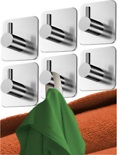 Ganci Adesivi Acciaio Inox - SET 6 Appendi Porta Asciugamani Inox Bagno Antirugg