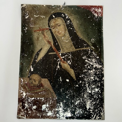 Teschio retablo latta - retablo, in