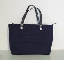 Borsa in lana blu pinko