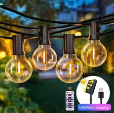 Catena Luminosa Esterno LED G40 Impermeabile con Pannello Solare e Telecomando
