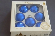 7 vecchie palline di Natale albero di Natale Krebs lauscha Ø 5,5 blu Rosenheim IMBALLO ORIGINALE come nuove