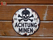 "ATTENZIONE MINE" METAL SIGN