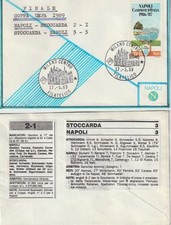 1989  FDC  CALCIO ARTIGIANALE CREATA DAL TIFOSO FINALE COPPA UEFA NAPOLI - STOCC