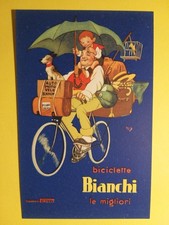 Biciclette Bianchi (le migliori). Gomme Pirelli. Cartolina Pubblicitaria.
