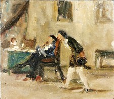 Dipinto olio tavoletta - dipinto, ad