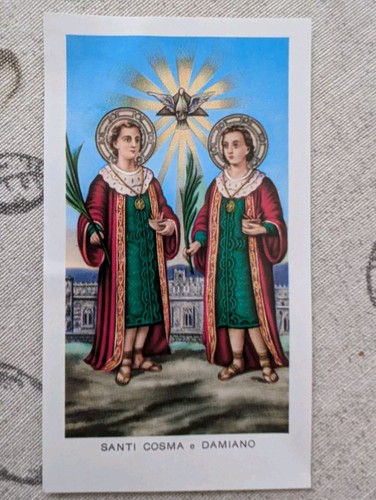 Santino holy card - santino, cosma