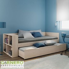 Letto singolo con letto estraibile CLAUDIO rovere camera stile moderno design
