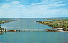 SOUTH ALBURG TO NORTH HERO VERMONT~NORTH HERO BRIDGE POSTCARD 1963 PMK