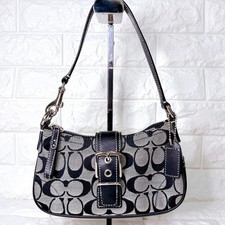 Borsa a tracolla Soho Coach 6362 nera firmata tela pelle mini borsa