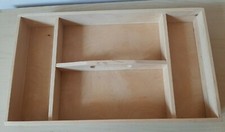 Organizer portaposate porta oggetti per cassetto con 4 scomparti e manico legno