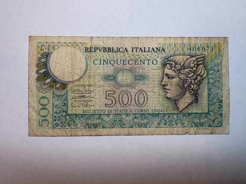 Banconota italia 500 lire 1974 - italia,