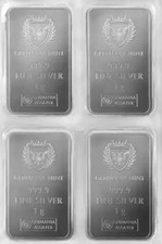 5x LINGOTTI ARGENTO PURO GERMANIA MINT 1g  999 FINE SILVER NUOVO CERTIFICATO 
