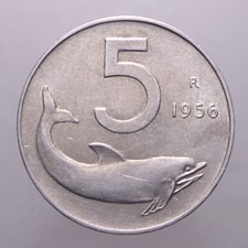 5 LIRE 1956 DELFINO BB+/QSPL R
