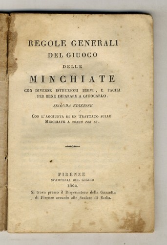 Regole generali del giuoco