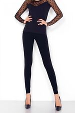 LEGGINS DONNA ROSSOPORPORA LR104F  IN COTONE FELPATO TAGLIE S-M -L-XL NERO