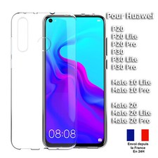 COQUE HUAWEI P30 LITE PRO P40 LITE P20 MATE10 TRANSPARENT ULTRA FIN en silicon