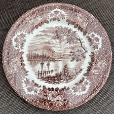 Brown Transferware Plate