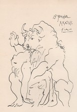 Pablo Picasso - Minotauro e ragazza -  Litografia, 1936