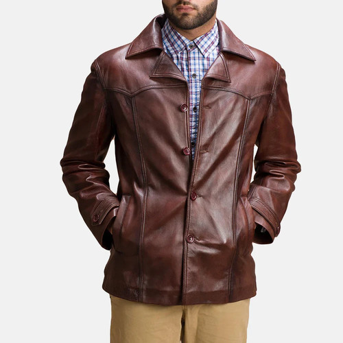 Giacca uomo marrone vera - , pelle