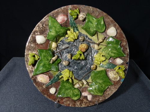 Piatto maiolica barbotine - in,
