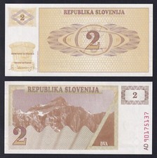 Banconota Slovenia 2 tolarjev 1990 P.-2a FDS/UNC