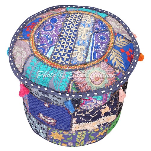 Pouf ottomano blu - , patchwork