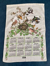 Vtg 1984 Cloth Calendar Banner