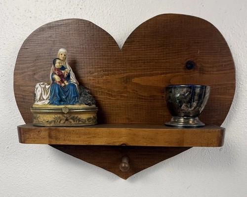 Mensola cuore rovere legno