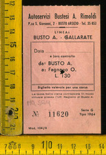 Biglietto Trasporti Autoservizi Rimoldi Busto Arsizio Fagnano Varese mq 564