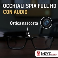 Occhiali spia Full HD con audio – Microcamera integrata invisibile