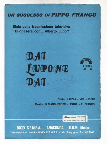 Spartito pippo franco dai - franco,