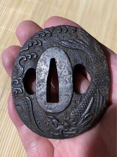 Tsuba iron dragon - tsuba,