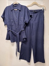 Zara Set Camicia Blu Navy