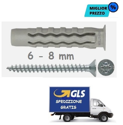 Tassello nylon vite 8 mm - vite,