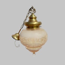 Lampadario ottone vetro - e,