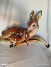 cervo e cerbiatto in ceramica