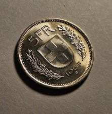 5 FRANCHI SVIZZERA 1967 -