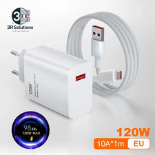 Xiaomi Caricatore 120W Turbo Ricarica Rapida EU/US + Cavo USB-C