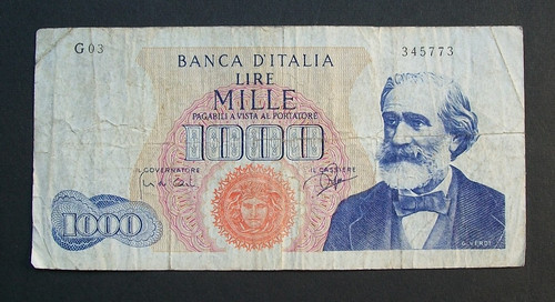 1000 lire verdi tipo - lire, 1°