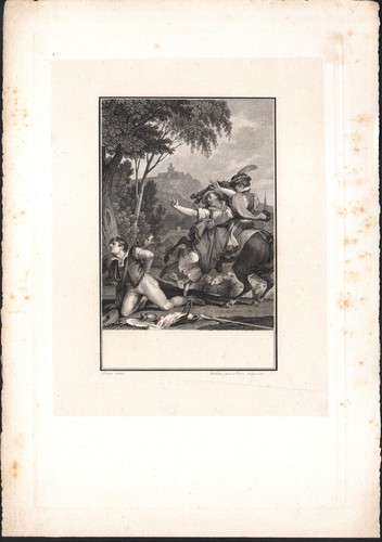 1823 gravure eau forte jeu - gravure,