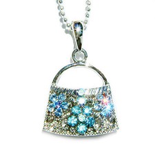Borsa A Fiori Blu Realizzata